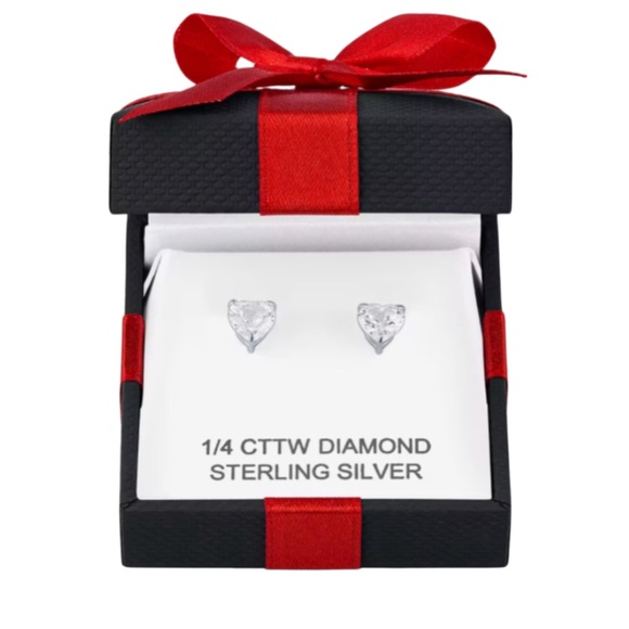 1/4 Carat Lab Created White Sapphire Earrings - Picture 2 of 2